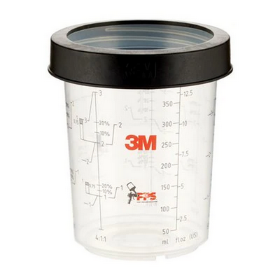 3M 400ml Midi Paint Preparation System (PPS) Mixing Cup & Collar (Pkt 2)