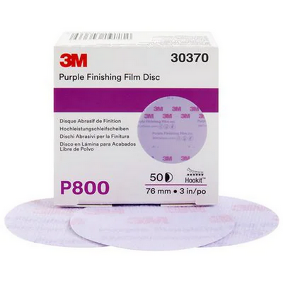 3M P800 75mm Purple Hookit No Hole Finishing Film Disc 334U (Pkt 50)