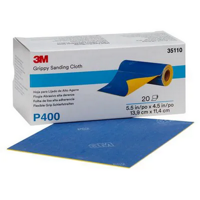 3M P400 139x114mm Grippy Sanding Cloth (Pack of 20)