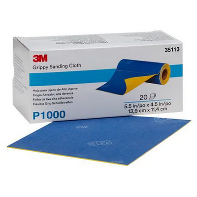 3M P1000 139x114mm Grippy Sanding Cloth (Pack of 20)