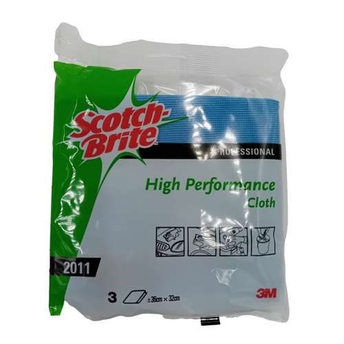 3M High Performance Cleaning Wipes 2011, Blue, 320 mm x 360 mm (Pkt 3)