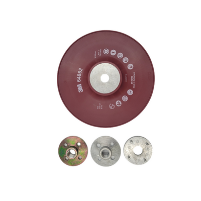 3M 180mm Red High Performance Ribbed Back-Up Pad (Each)