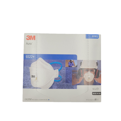 3M Aura FFP2 Valved Particulate Respirator (Box of 10 Masks)