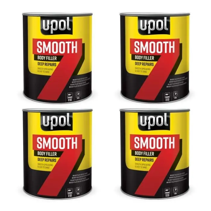 4 X UPOL SMOOTH 7 BODY FILLER 3L *BULK BUY*