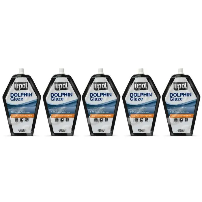 5 X UPOL DOLPHIN GLAZE FINISHING FILLER 440ML *BULK BUY*