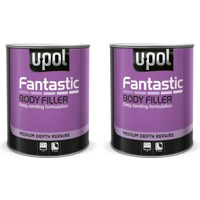 2 X UPOL FANTASTIC LIGHTWEIGHT BODY FILLER 3L *BULK BUY*