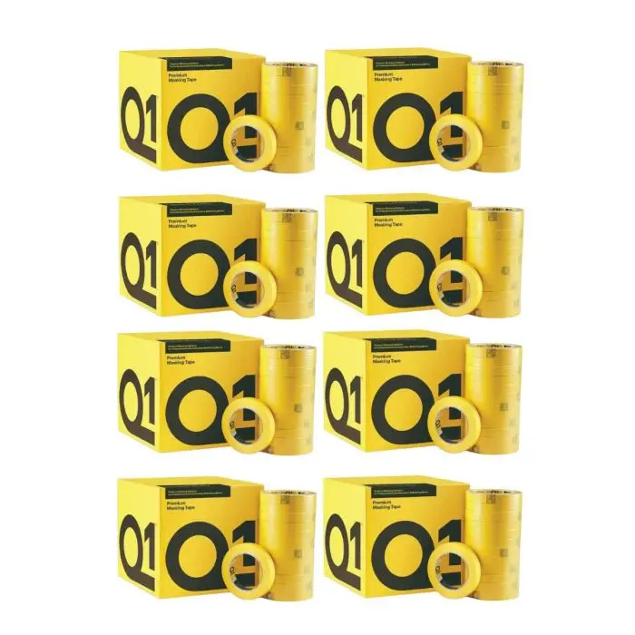 [Q1MTQ124X8] 8 x BOXES Q1 PREMIUM MASKING TAPE 24MM (288 ROLLS TOTAL)