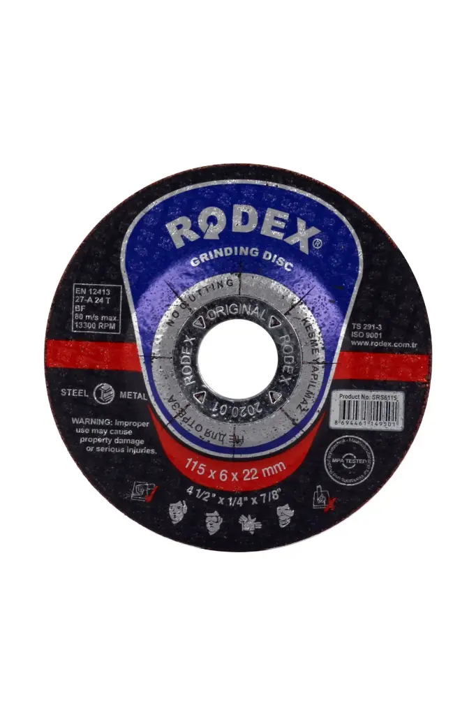RODEX 115x6mm Grinding Discs Pkt 15