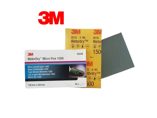 3M P1500 Microfine Wet or Dry Abrasive Paper Half Sheets 401