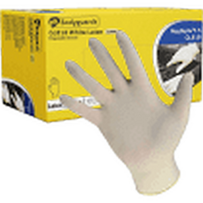 Polyco Bodyguard Latex Gloves Powdered Cream AQL 4.0 Large (Box 