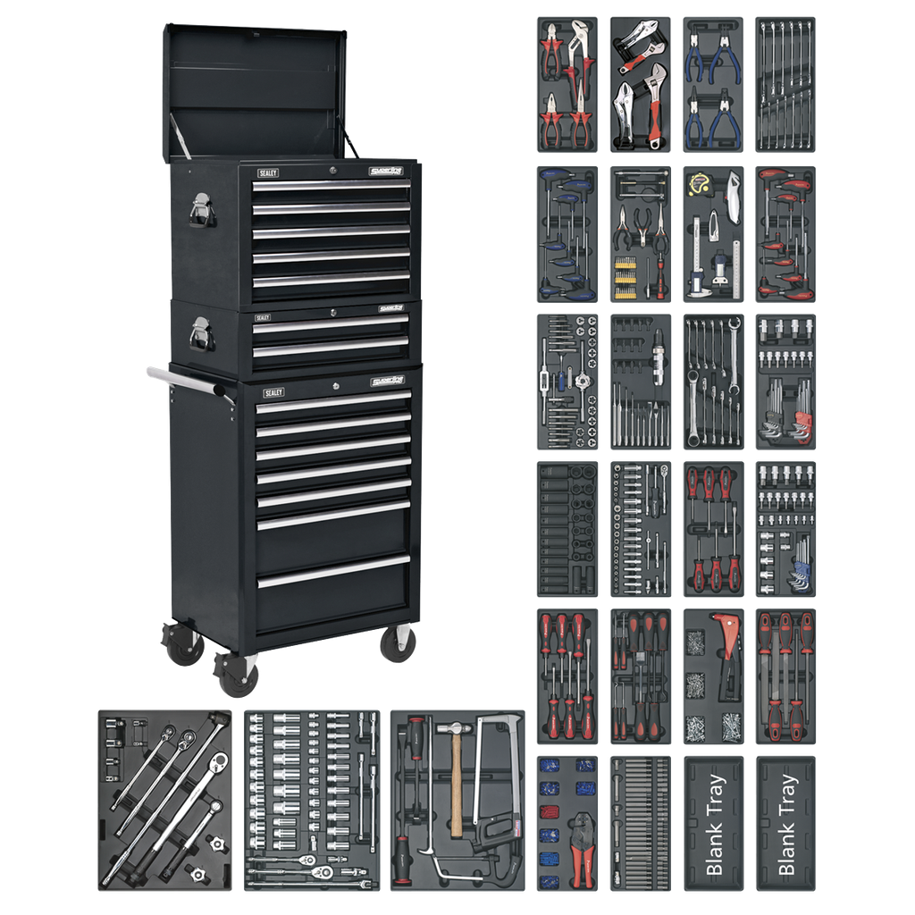 Superline PRO® Tool Chest Combination 14 Drawer with 1179pc Tool Kit