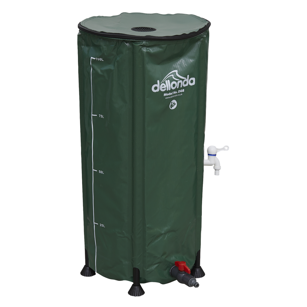 Dellonda Collapsible PVC Garden Water Butt with Zipped Lid & Drain Tap