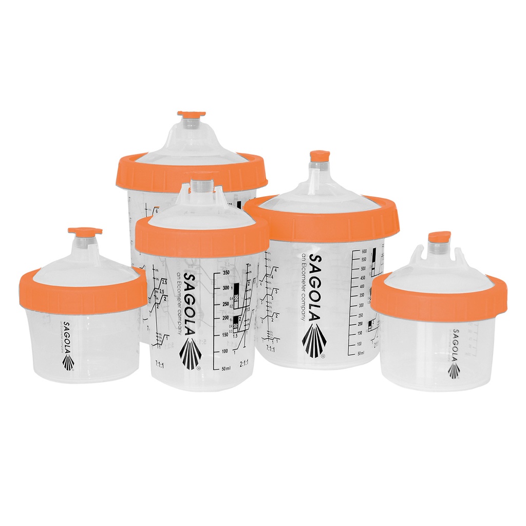Sagola DPC600 Paint Cup Kit: 600ml (20.3 fl oz)/125µm Filter