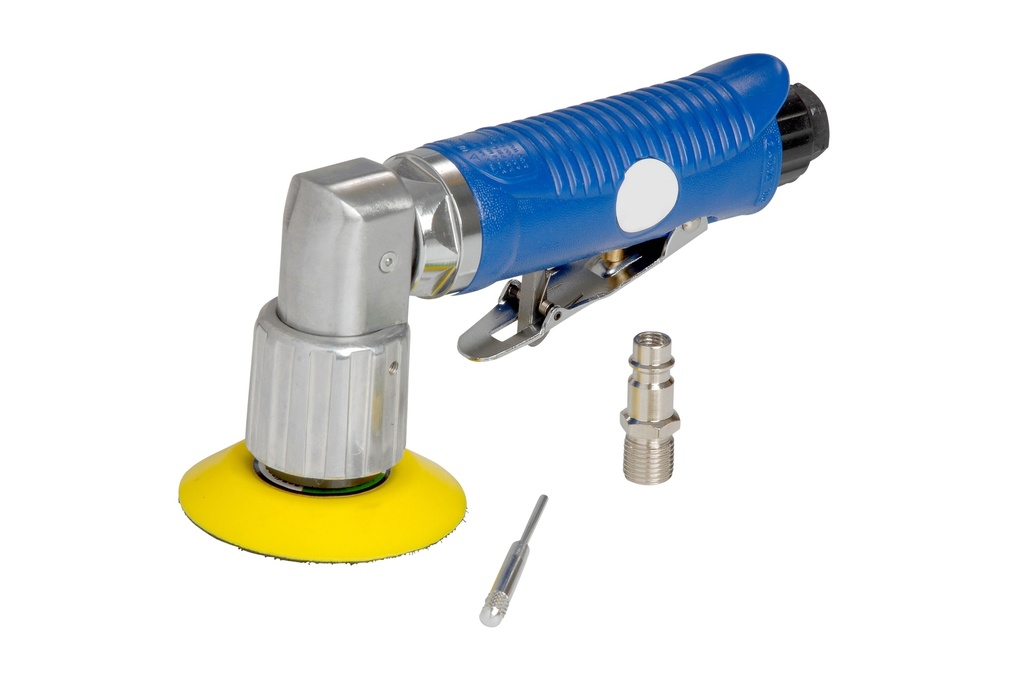 Duren 75mm dual action air operated angle sander with 50 & 75mm hook & loop backing pads