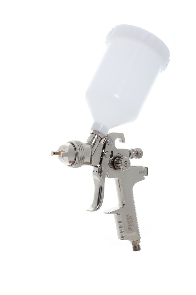 Fast Mover Gravity feed HVLP spray gun with 600cc pot suitable for waterbased & solvent paints
