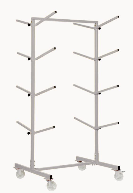 Fast Mover Bumper storage rack for 8 large bumpers. Mobile