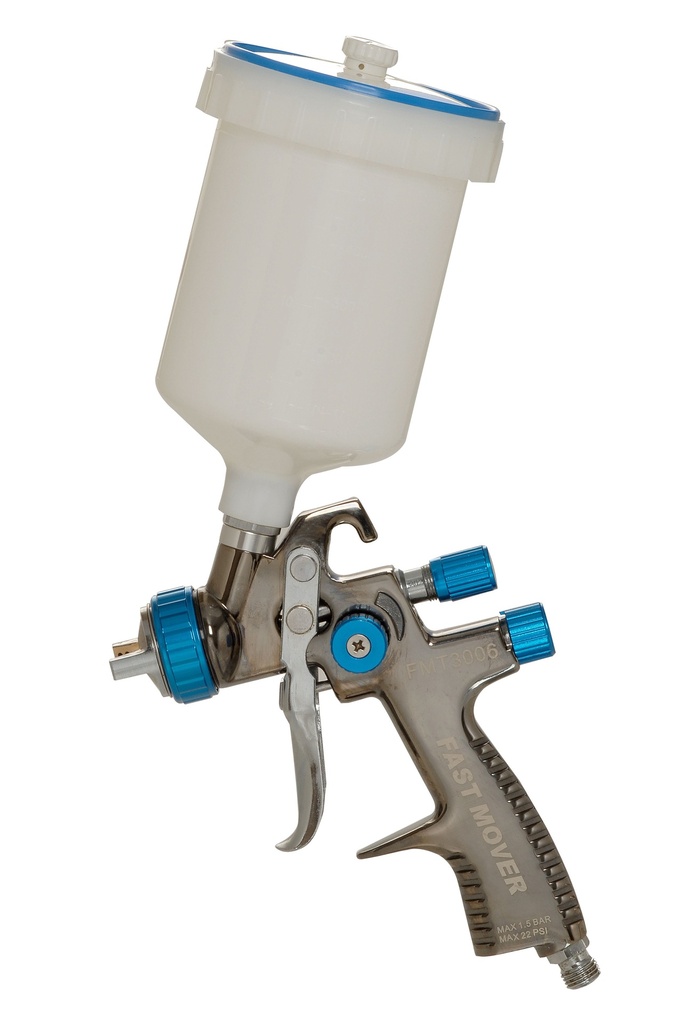 Fast Mover Gravity feed LVLP spray gun with 600ml pot with 1.4mm