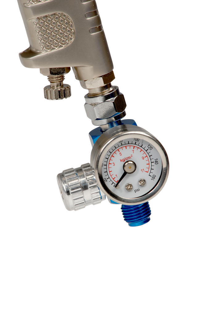 Fast Mover Spray gun air regulator. 1/4bsp thread. 100g. Length 