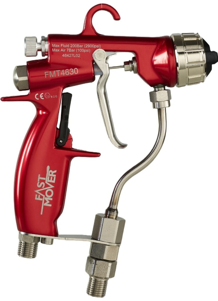 Fast Mover Air assisted airless spray gun. Max pressure 200BAR. 
