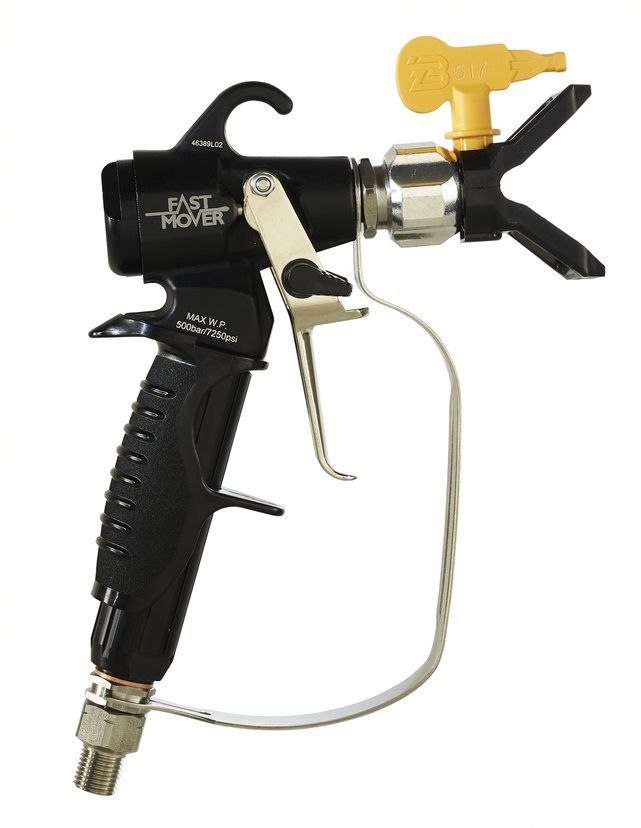 Fast Mover Airless spray gun. Max pressure 500BAR. 2 finger trig