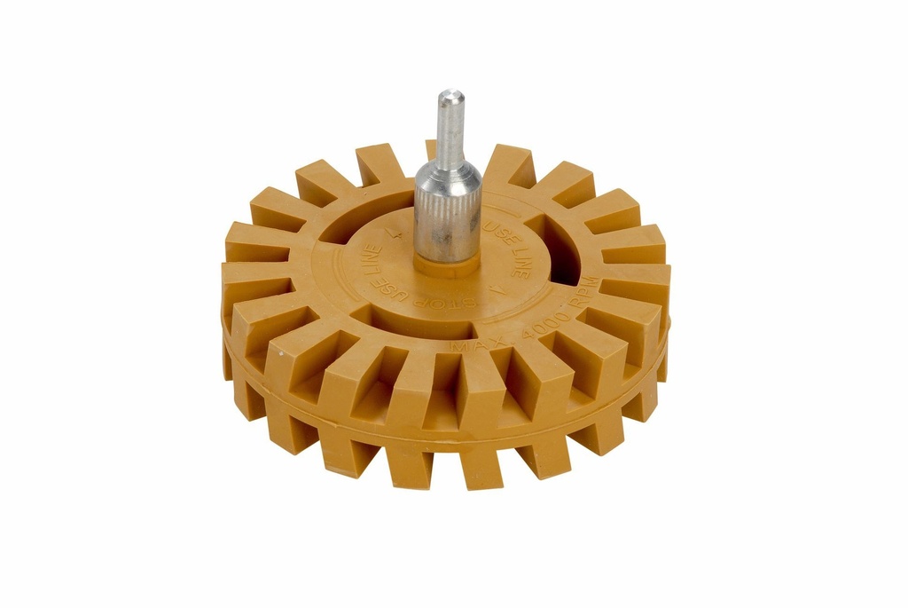 Fast Mover Fluted rubber eraser wheel with 5/16 thread.115mm  Supplied with 6mm arbor