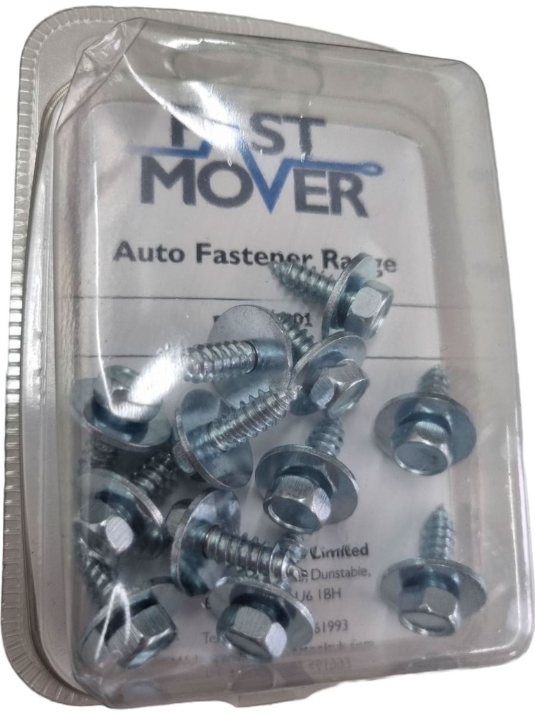 Fast Mover SHEET METAL SCREWS WITH WASHER 10X19mm pk12