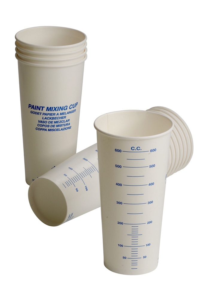 Fast Mover Paper paint mixing cups with markings. 600cc. 900 cup