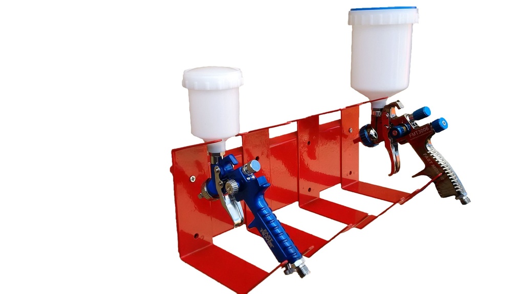 Fast Mover Wall mounted gravity feed spray gun holder for 4 spra