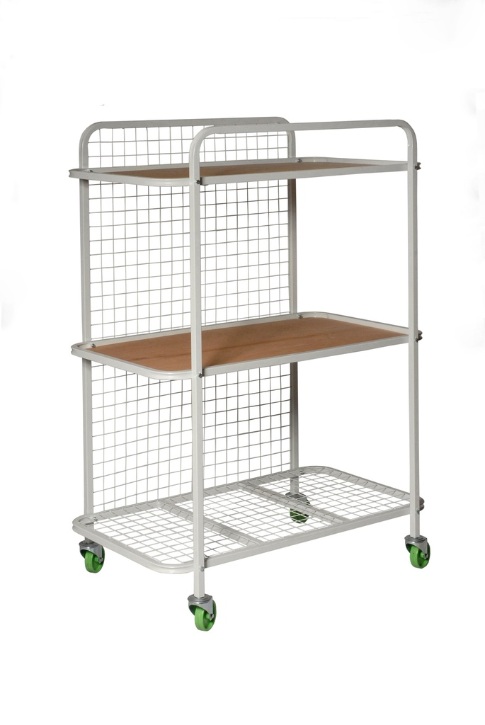 Fast Mover Parts storage cart. 3 shelves. Fitted with 1100 swivel caster  210kg capacity