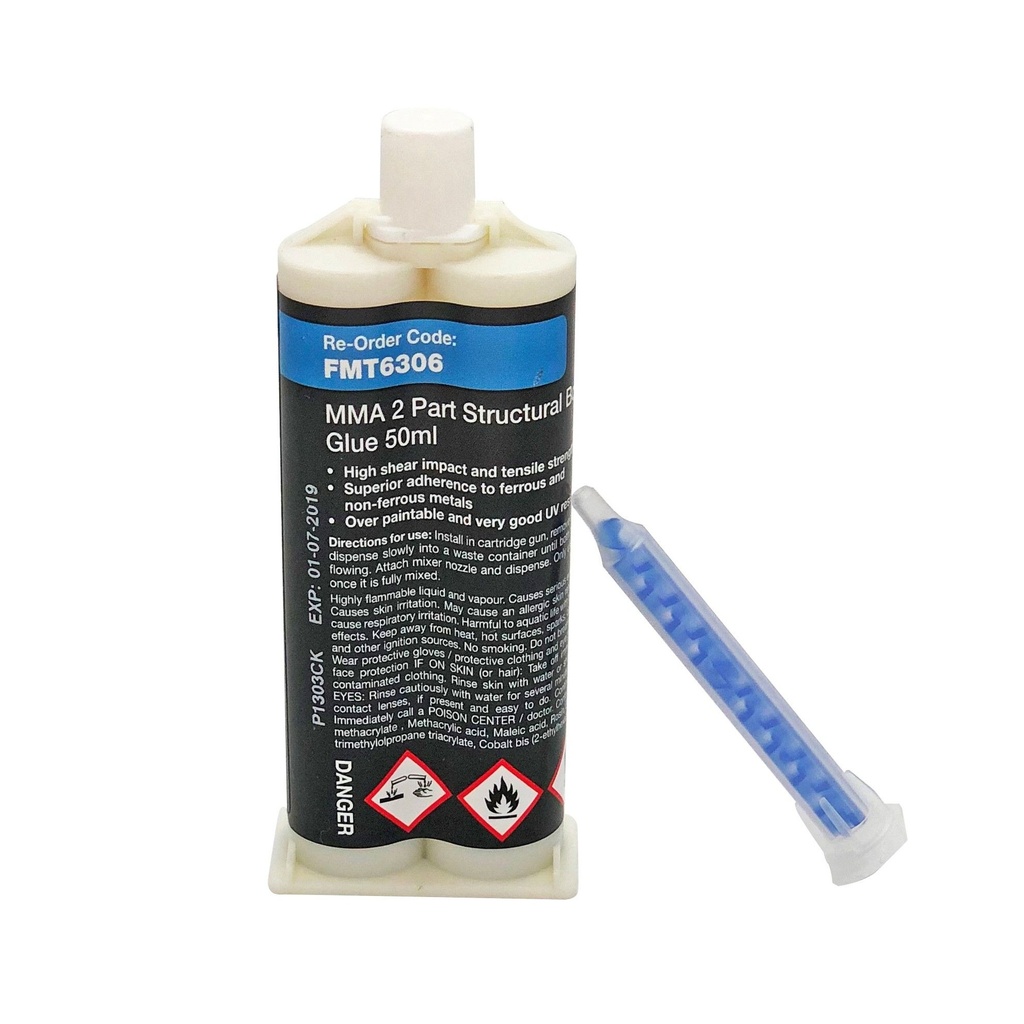 Fast Mover MMA 2 Part Structural Bonding Glue in 50ml cartridge