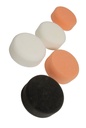 Fast Mover compounding & polishing pad kit with hook and loop 75 x 30mm. 5 pads 2 x white 2 orange 2 black