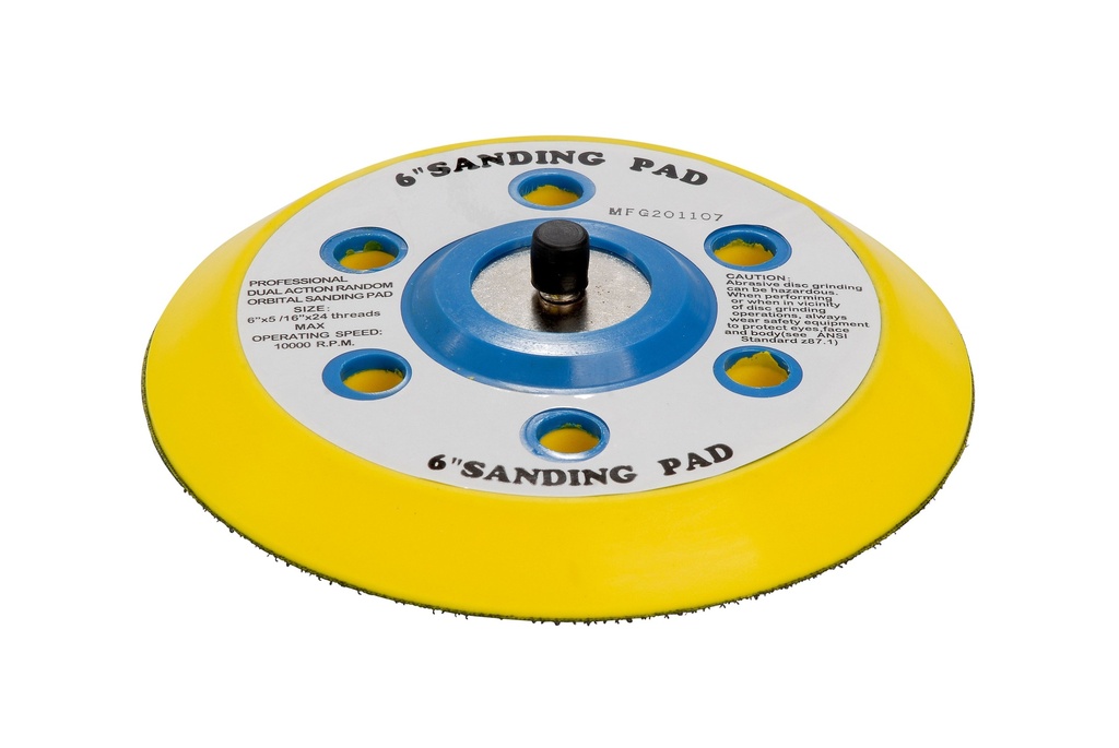 Fast Mover Backing pad 150mm with hook & loop and 6 holes 15mm t