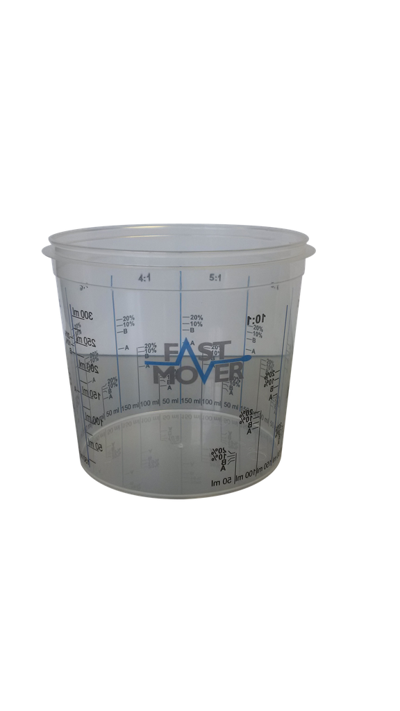 Fast Mover Plastic paint mixing cups with ratios. 750ml . 200 cu