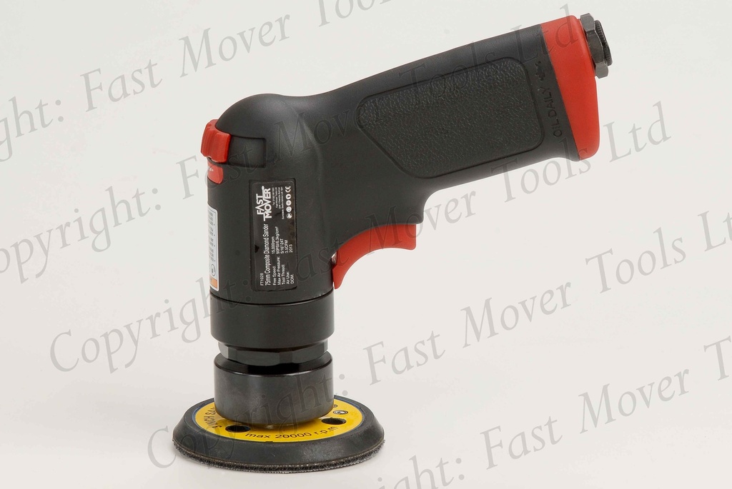 Fast Mover Air operated  mini sander with composite handle. 75mm