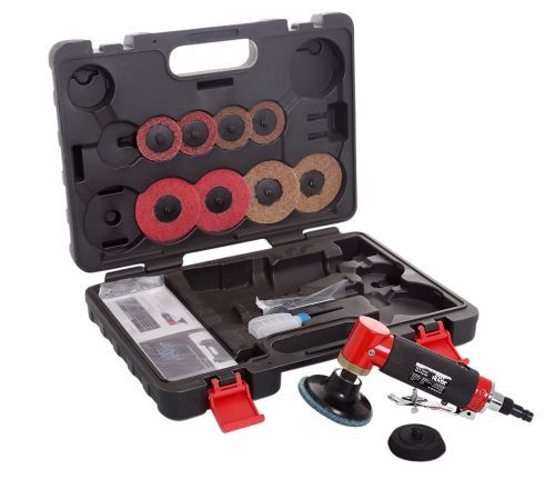 Fast Mover Air operated mini sander. Supplied with 50 & 75mm qui