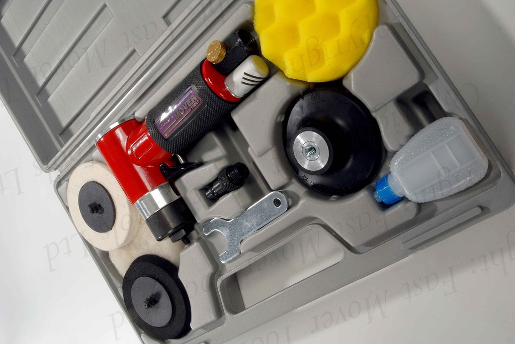 Fast Mover Air operated mini polisher.  Supplied with 50 & 75mm 