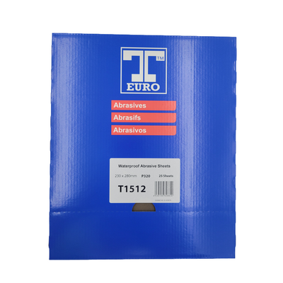 T-Euro P320 230 x 280mm Waterproof Abrasive Paper Sheets (Pkt 25)