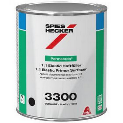 1ltr Spies Hecker 3300 Permacron 1:1 Elastic Primer Surfacer (Black) (Each)