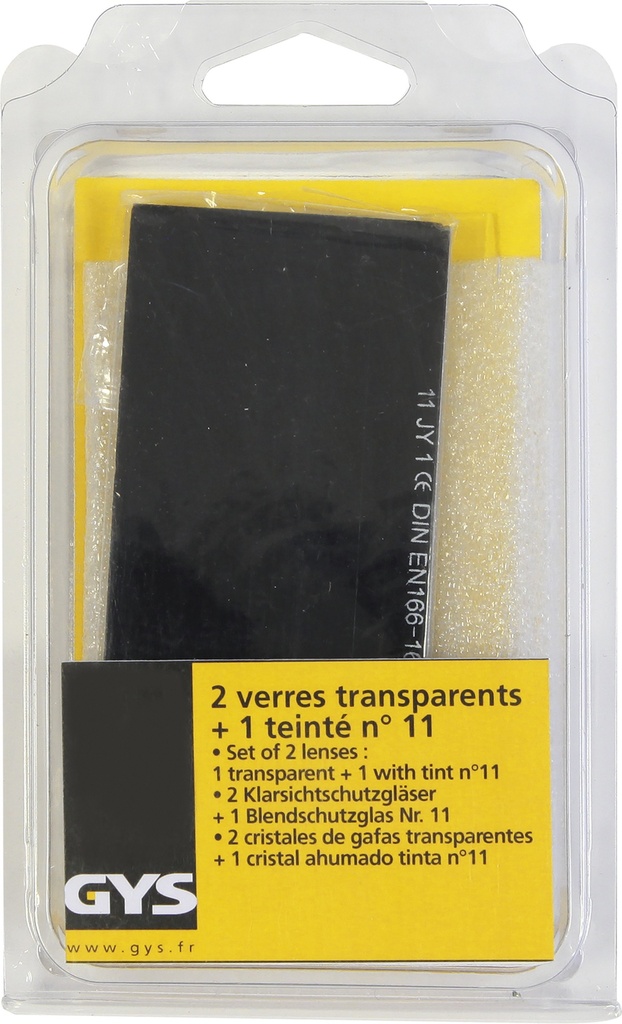 GYS 2 WHITE AND 1 BLACKTRANSPARENT LENSES (105x50) - SHADE 11