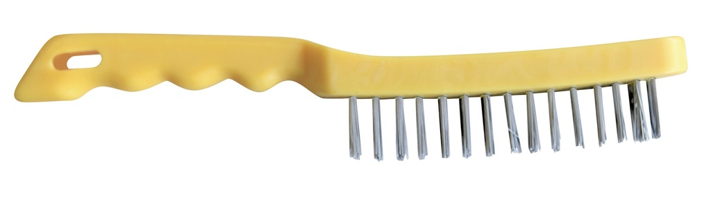 GYS STAINLESS STEEL BRUSH, 4 ROWS - PLASTIC HANDLE
