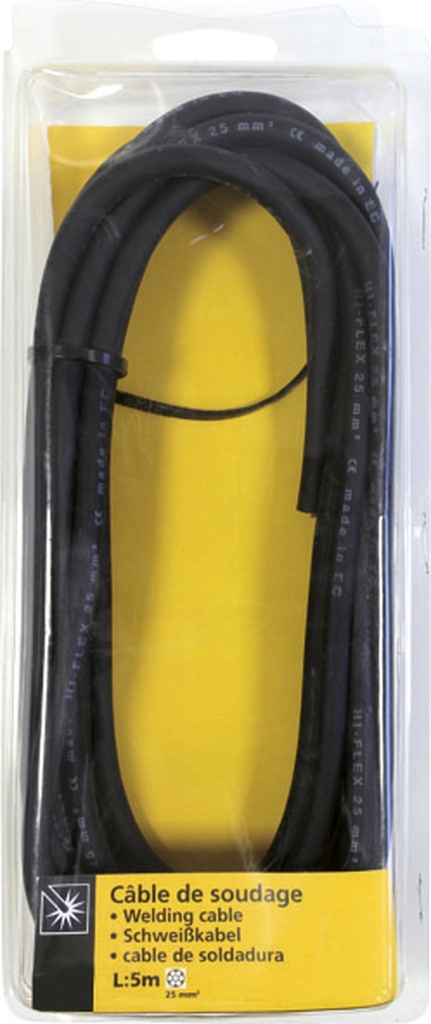 GYS COPPER WELDING CABLE 25 mm² - 5 M - BAG WITH HOOOK