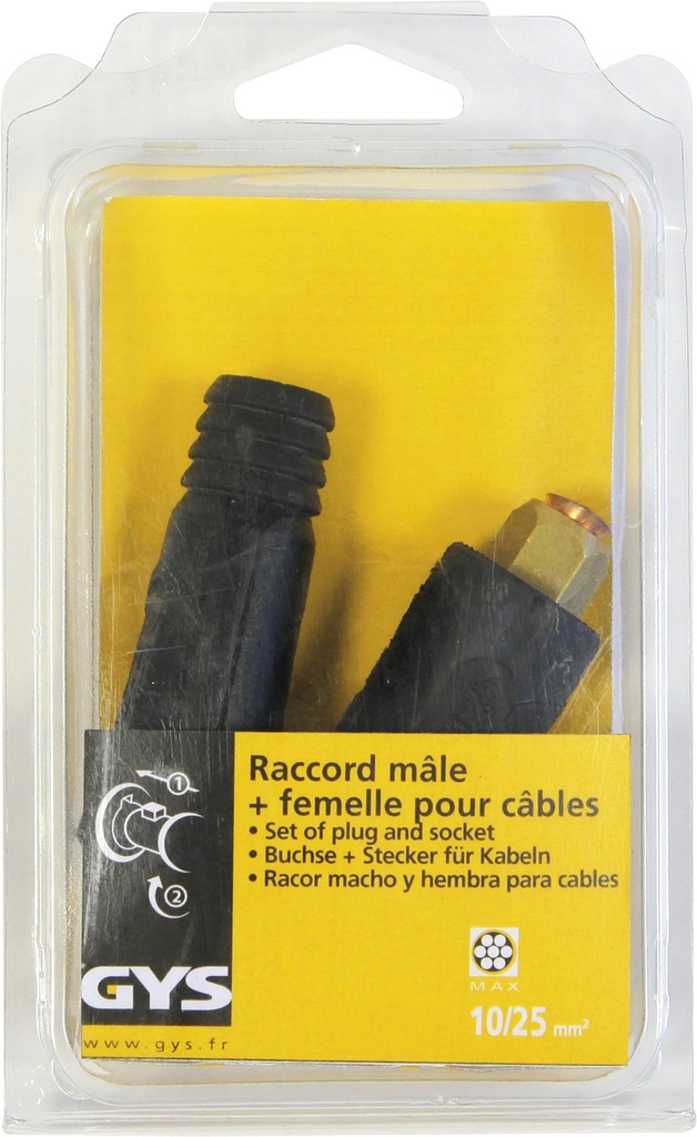 GYS MALE + FEMALE CONNECTORS CFM25.14 - Blister