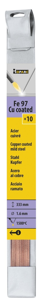 GYS 10 BRAZING RODS COPPER-CLAD STEEL Ø 1,6mm - L. 333mm