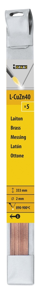 GYS 5 BRAZING RODS BRASS Ø 2mm - L. 333mm