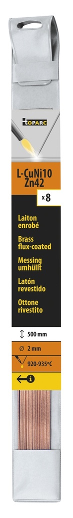 GYS 8 BRAZING RODS FLUX COATED BRASS Ø 2mm - L. 500mm