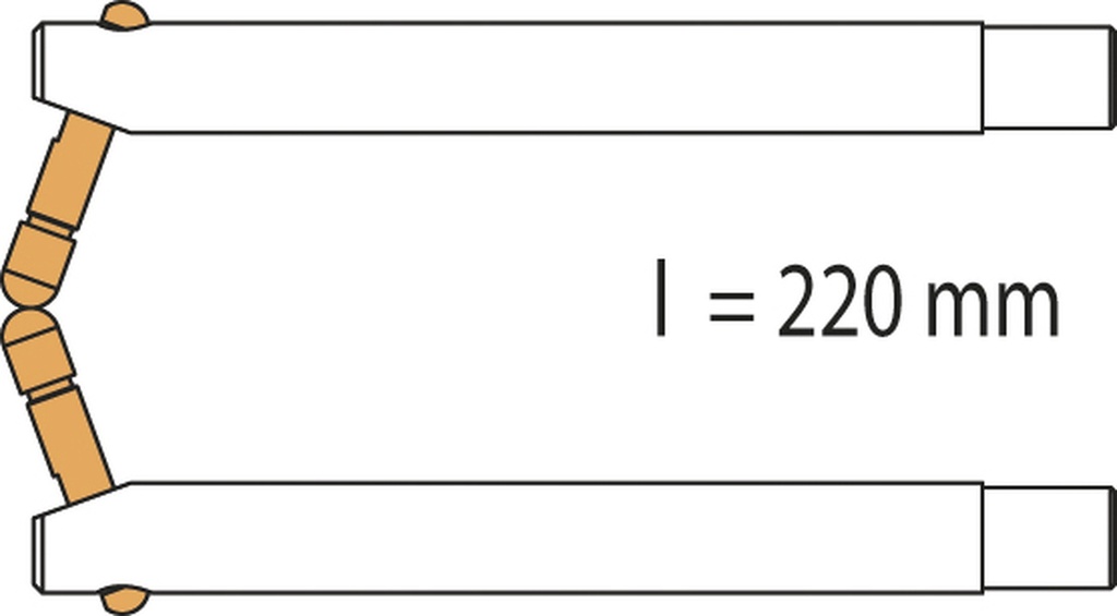 GYS PORTASPOT 230 PX3 DOUBLE ARM - SLOPED ELECTRODE (220mm)