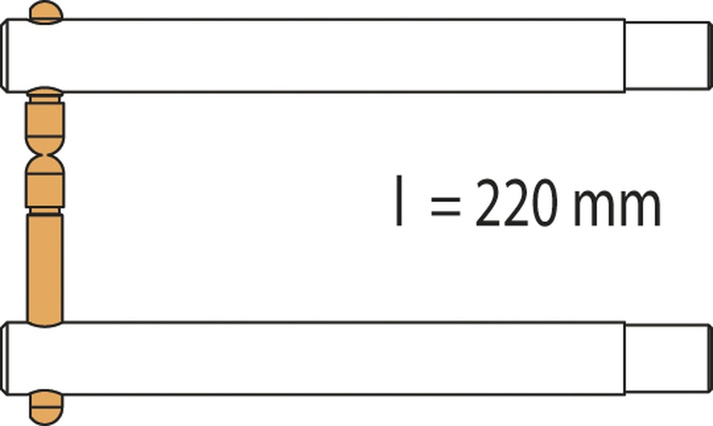 GYS PORTASPOT 230 PX2 DOUBLE ARM - OFFSET ELECTRODE (220mm)