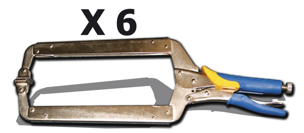 GYS FLAT-NOSE LOCK-GRIP PLIERS (x6)