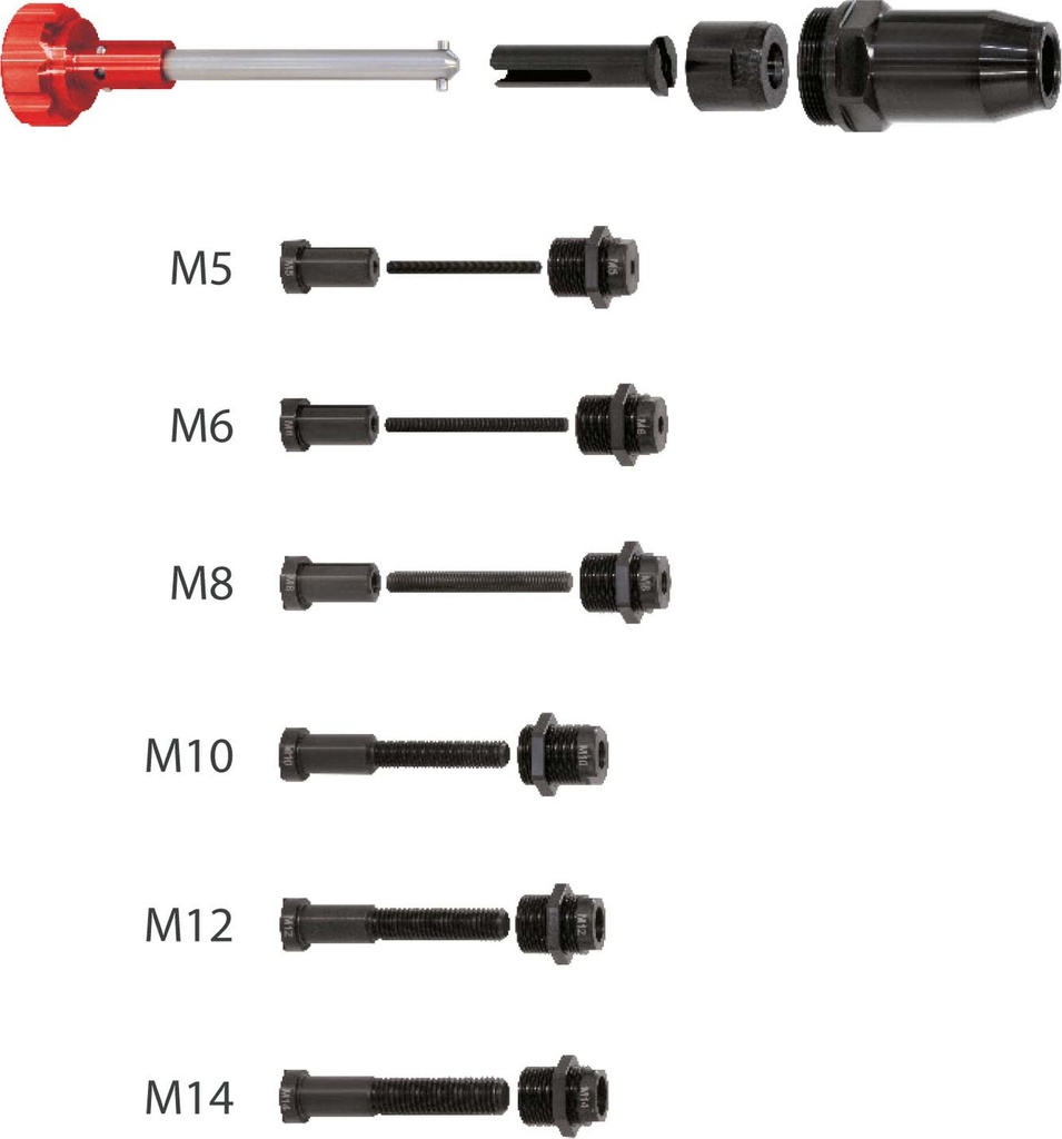 GYS SET OF 6 TIE RODS FOR FITTING THREADED INSERTS M5 - M14
