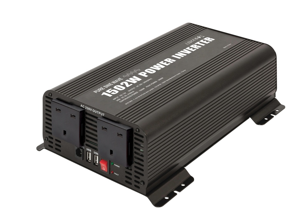 GYS POWER INVERTER PSW 1502W - 12V - REMOTE CONTROL DISPLAY - UK